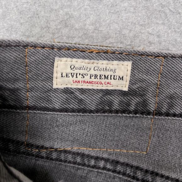 Levis Premium 501 Jeans Mens 36 x 36 Gray Straight Leg Button Fly Big E Denim - Picture 8 of 15